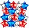 30pcs Red White And Blue Balloons,18 inch Foil Mylar Star Balloons,4th of July Balloon for Independence Day Patriotic Party Memorial Day Birthday Decorations (5-pointed star balloons)